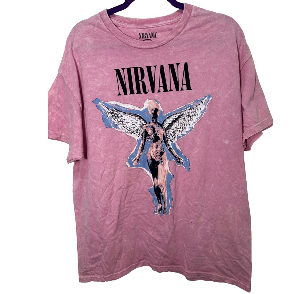 NIRVANA Angel Graphic Pink Tee NWOT